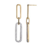 Image of Charles Garnier Gold-plated Sterling Silver CZ Paperclip Drop Earrings