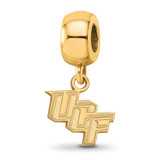 Image of Sterling Silver Gold-plated LogoArt University of Central Florida U-C-F Extra Small Dangle Bead Charm