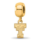 Image of Sterling Silver Gold-plated LogoArt Texas Tech University T-T Extra Small Dangle Bead Charm