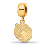Image of Sterling Silver Gold-plated LogoArt Mississippi State University Letter M Small Dangle Bead Charm