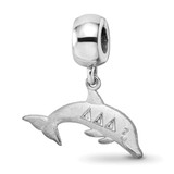 Image of Sterling Silver Rhodium-plated LogoArt Delta Delta Delta Dolphin on Bead Charm