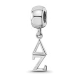 Image of Sterling Silver Rhodium-plated LogoArt Delta Zeta Vertical Letters Bead Charm