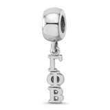 Image of Sterling Silver Rhodium-plated LogoArt Gamma Phi Beta Vertical Letters Bead Charm