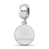 Image of Sterling Silver Rhodium-plated LogoArt The Citadel C With Star Small Dangle Bead Charm