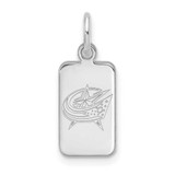 Image of Sterling Silver Rhodium-plated NHL LogoArt Columbus Blue Jackets Tag Pendant