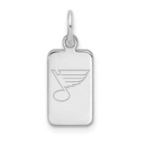 Image of Sterling Silver Rhodium-plated NHL LogoArt St Louis Blues Tag Pendant
