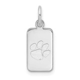 Image of Sterling Silver Rhodium-plated LogoArt Clemson University Tag Pendant