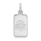 Image of Sterling Silver Rhodium-plated LogoArt The Ohio State Univ Tag Pendant