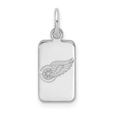 Image of Sterling Silver Rhodium-plated NHL LogoArt Detroit Red Wings Tag Pendant