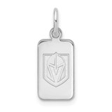 Image of Sterling Silver Rhodium-plated NHL LogoArt Vegas Golden Knights Tag Pendant