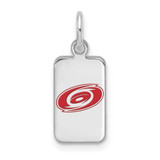 Image of Sterling Silver Rhodium-plated NHL LogoArt Carolina Hurricanes Enamel Tag Pendant