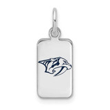 Image of Sterling Silver Rhodium-plated NHL LogoArt Nashville Predators Enamel Tag Pendant