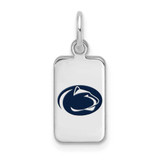 Image of Sterling Silver Rhodium-plated LogoArt Penn State Univ Enamel Tag Pendant