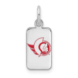 Image of Sterling Silver Rhodium-plated NHL LogoArt Ottawa Senators Enamel Tag Pendant