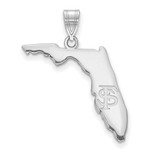 Image of Sterling Silver Rhodium-plated LogoArt Florida State University State Pendant