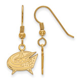 Image of Sterling Silver Gold-plated NHL LogoArt Columbus Blue Jackets Small Dangle Earrings