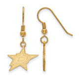 Image of Sterling Silver Gold-plated NHL LogoArt Dallas Stars Small Wire Dangle Earrings