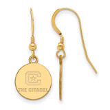 Image of Sterling Silver Gold-plated LogoArt The Citadel Small Dangle Earrings