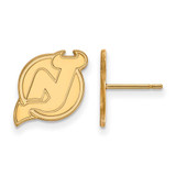 Image of Sterling Silver Gold-plated NHL LogoArt New Jersey Devils Small Post Earrings