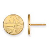 Image of Sterling Silver Gold-plated NHL LogoArt New York Islanders Small Post Earrings