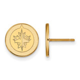 Image of 10k Yellow Gold NHL LogoArt Winnipeg Jets Small Post Earrings