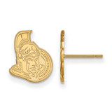 Image of Sterling Silver Gold-plated NHL LogoArt Ottawa Senators Small Post Earrings