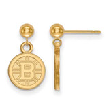 Image of 14k Yellow Gold NHL LogoArt Boston Bruins Dangle Post Earrings