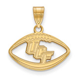 Image of Sterling Silver Gold-plated LogoArt University of Central Florida U-C-F Football Pendant