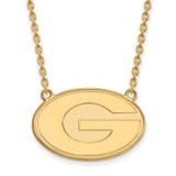 Image of 14k Yellow Gold LogoArt University of Georgia Letter G Large Pendant 18 inch Necklace