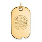 Image of 14k Yellow Gold NHL LogoArt Boston Bruins Large Dog Tag Pendant