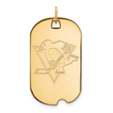 Image of 14k Yellow Gold NHL LogoArt Pittsburgh Penguins Large Dog Tag Pendant