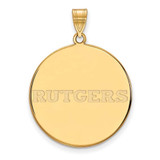 Image of 14k Yellow Gold LogoArt Rutgers University Extra Large Disc Pendant