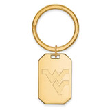 Image of Sterling Silver Gold-plated LogoArt West Virginia University Key Chain