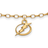 Image of Sterling Silver Gold-plated NHL LogoArt Tampa Bay Lightning 9 inch Anklet
