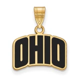 Image of Sterling Silver Gold-plated LogoArt Ohio University Small Enameled Pendant