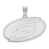 Image of Sterling Silver Rhodium-plated NHL LogoArt Carolina Hurricanes Large Pendant