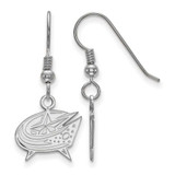 Image of Sterling Silver Rhodium-plated NHL LogoArt Columbus Blue Jackets Small Dangle Earrings