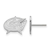 Image of 14k White Gold NHL LogoArt Columbus Blue Jackets Small Post Earrings