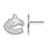 Image of Sterling Silver Rhodium-plated NHL LogoArt Vancouver Canucks Small Post Earrings