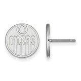Image of 14k White Gold NHL LogoArt Edmonton Oilers Small Post Earrings
