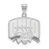 Image of Sterling Silver Rhodium-plated LogoArt Ohio University Large Pendant