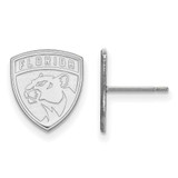 Image of Sterling Silver Rhodium-plated NHL LogoArt Florida Panthers Small Post Earrings
