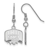 Image of Sterling Silver Rhodium-plated LogoArt Ohio University Small Dangle Wire Earrings