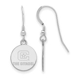 Image of Sterling Silver Rhodium-plated LogoArt The Citadel Small Dangle Earrings