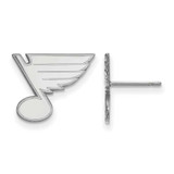 Image of Sterling Silver Rhodium-plated NHL LogoArt St. Louis Blues Small Post Earrings