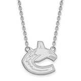 Image of 14k White Gold NHL LogoArt Vancouver Canucks Large Pendant 18 inch Necklace