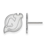 Image of 14k White Gold NHL LogoArt New Jersey Devils Small Post Earrings