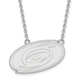 Image of 14k White Gold NHL LogoArt Carolina Hurricanes Large Pendant 18 inch Necklace
