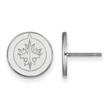Image of 10k White Gold NHL LogoArt Winnipeg Jets Small Post Earrings