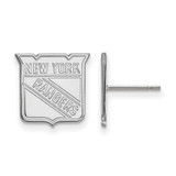 Image of Sterling Silver Rhodium-plated NHL LogoArt New York Rangers Small Post Earrings